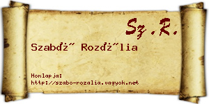 Szabó Rozália névjegykártya